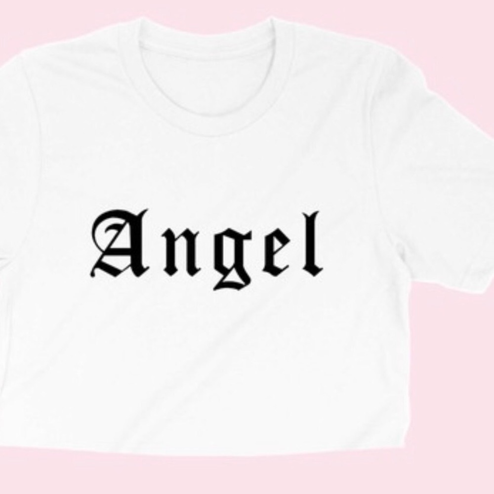 Angel Crew Neck Short Sleeve Tee Shirt
